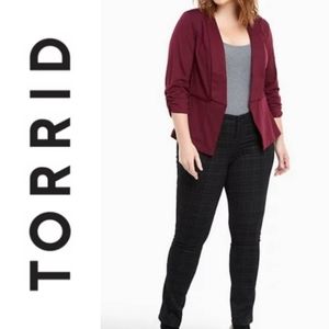Torrid Stretch Skinny Jeans with Fun Plaid Detail Size 16R